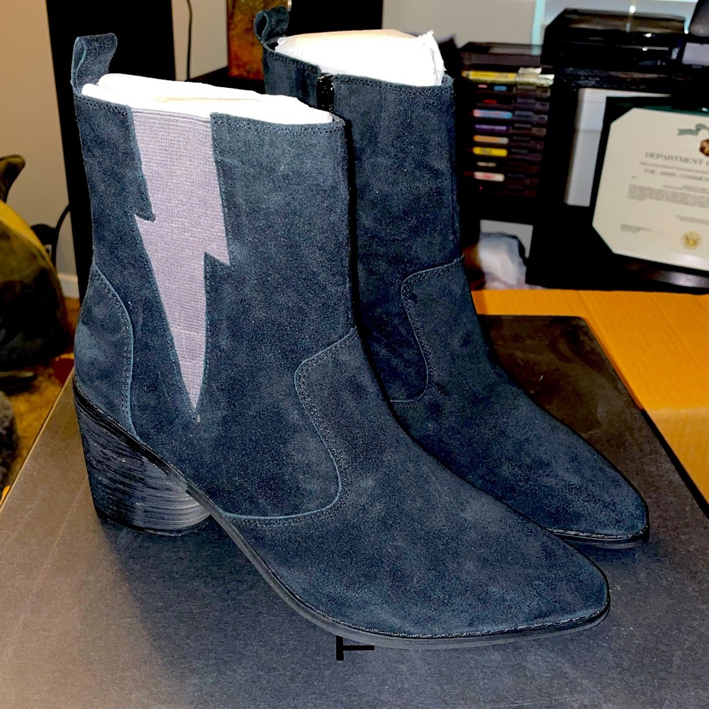 Black Suede boots.
